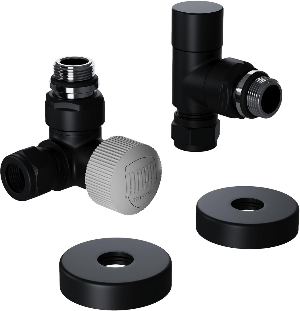 Royal Thermo DESIGN PRO трехосевой М30х1,5 1/2" (черный) термостатический вентиль