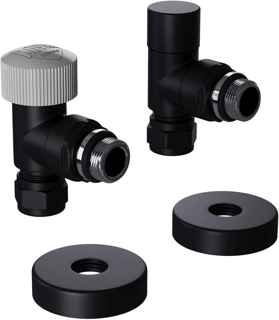 Royal Thermo DESIGN PRO угловой М30х1,5 1/2" (черный) термостатический вентиль
