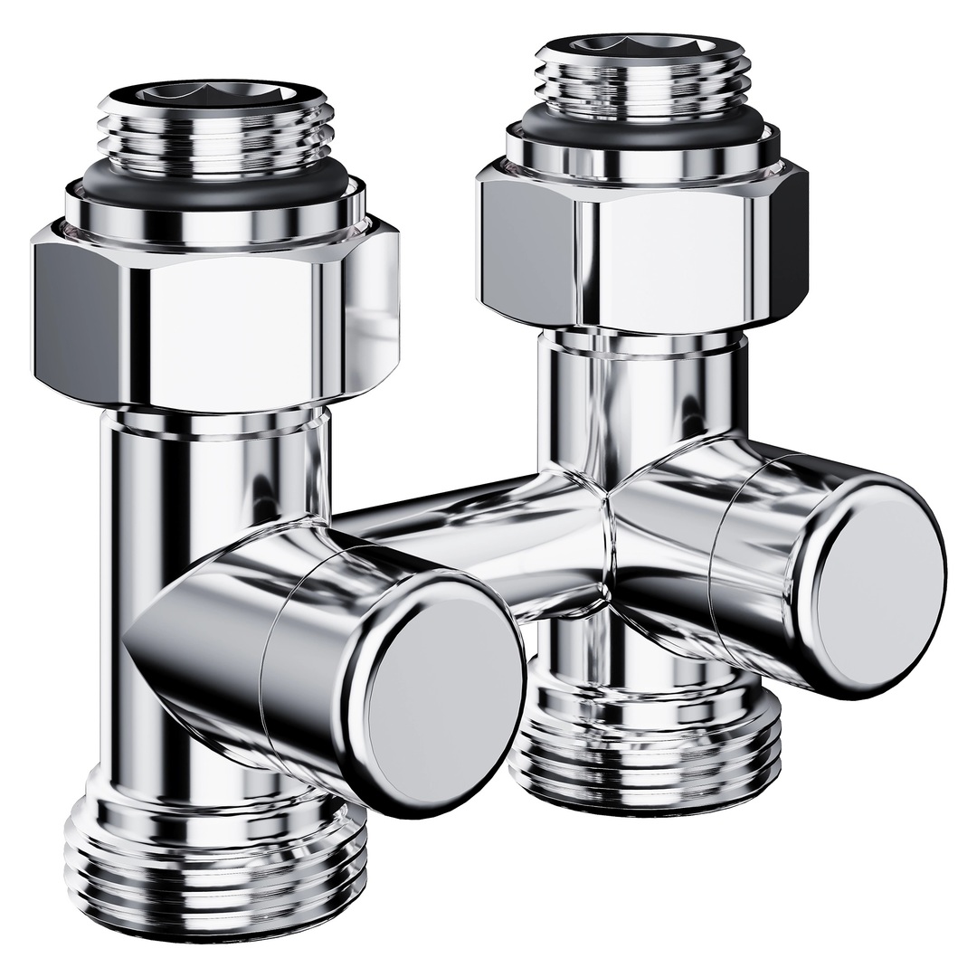 Royal Thermo Design прямой 1/2"х3/4"EK (хром) узел нижнего подключения