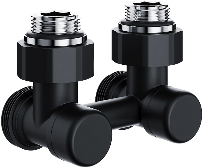 Royal Thermo Design угловой 1/2х3/4 EK (черный) узел нижнего подключения