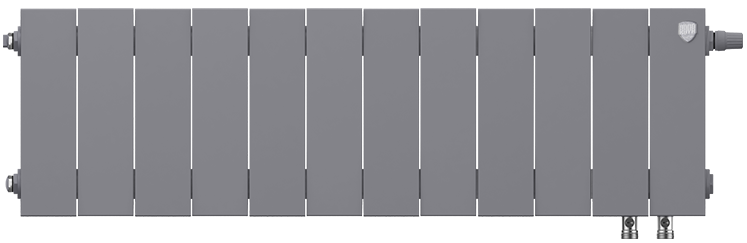 Royal Thermo PianoForte 200 /Silver Satin - 12 секц. VDR биметаллический радиатор