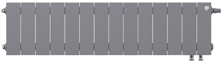 Royal Thermo PianoForte 200 /Silver Satin - 14 секц. VDR биметаллический радиатор
