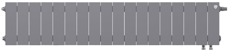 Royal Thermo PianoForte 200 /Silver Satin - 18 секц. VDR биметаллический радиатор