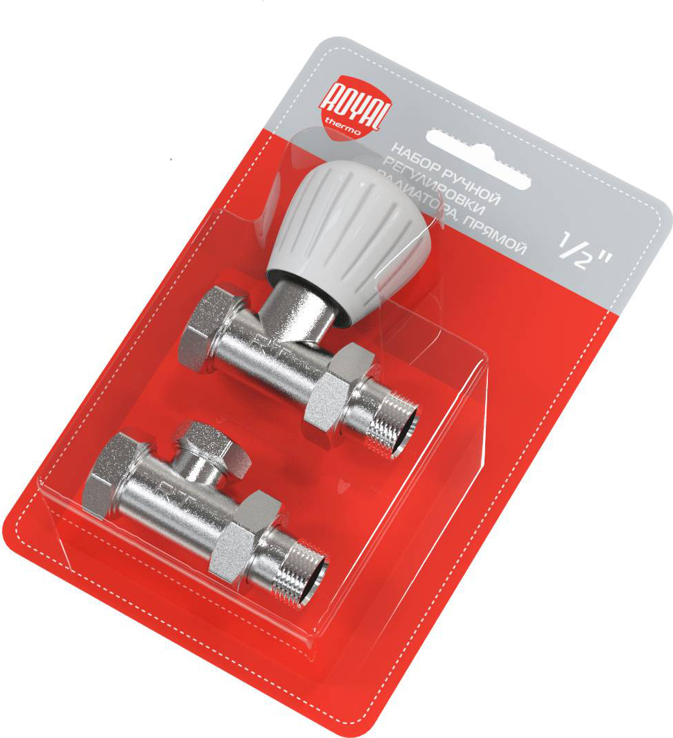 Royal Thermo прямой 1/2&rdquo; (никель) набор ручной регулировки