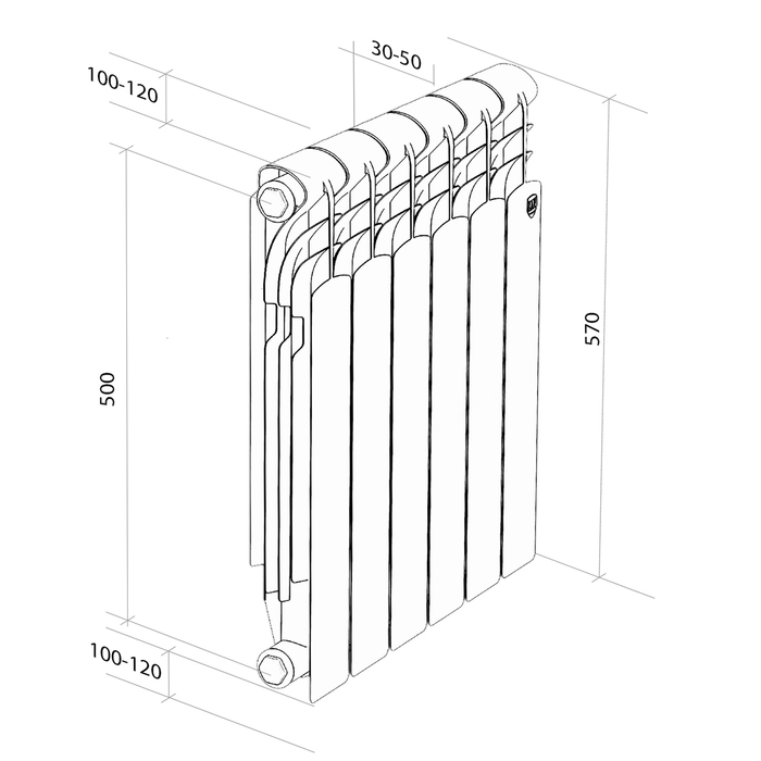 Royal Thermo Revolution 500 6 секц. алюминиевый радиатор