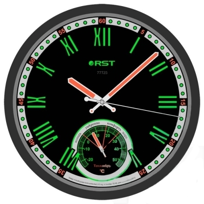 Rst 77725 светящиеся в темноте настенные часы
