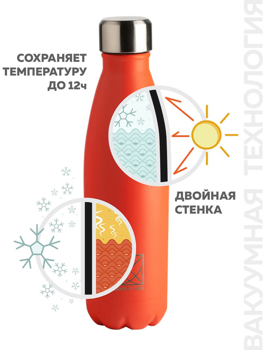 SANTAI LIVING Everyday / 500 мл / 25 см коралловая термос