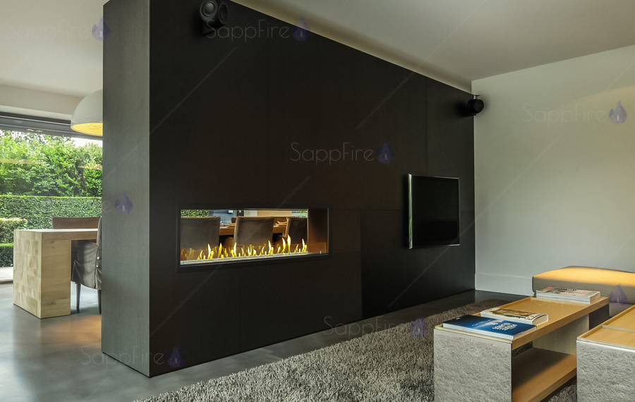Sappfire сквозной очаг 1200 настенный биокамин