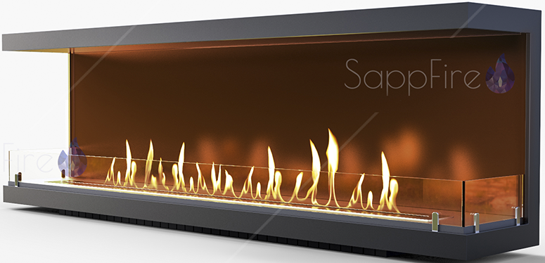 Sappfire торцевой очаг 1400 настенный биокамин