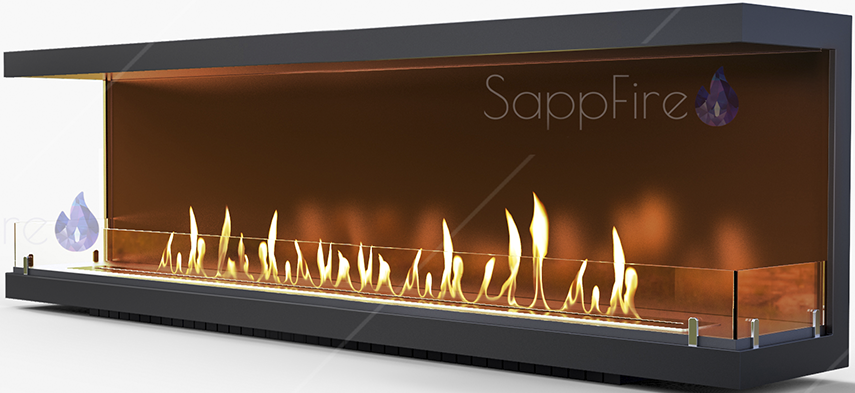 Sappfire торцевой очаг 1800 настенный биокамин