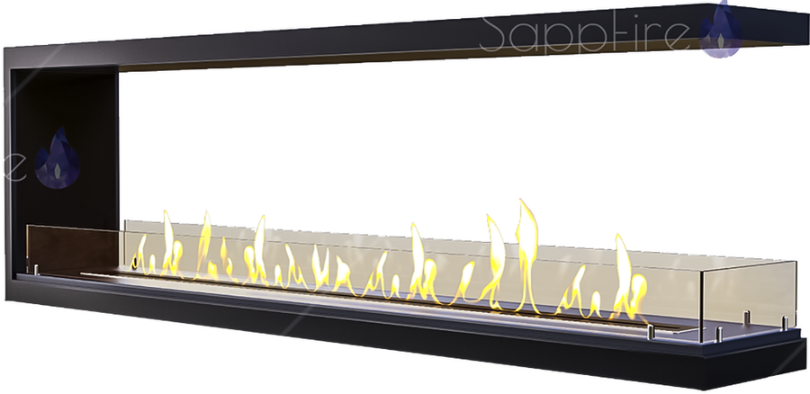 Sappfire торцевой сквозной очаг 1400 настенный биокамин