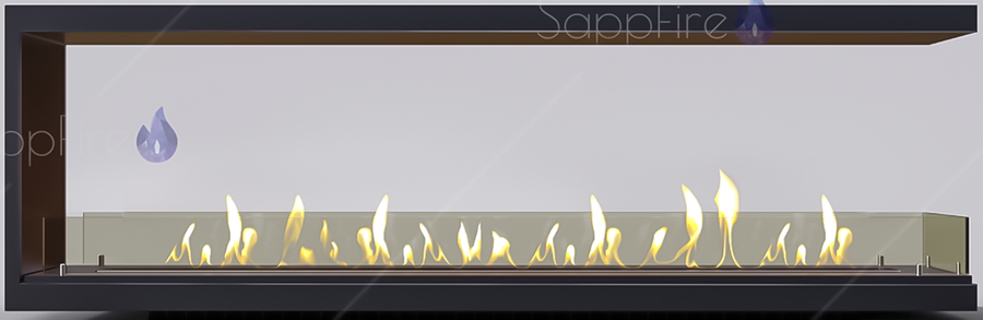 Sappfire торцевой сквозной очаг 1400 настенный биокамин