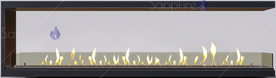 Sappfire торцевой сквозной очаг 1800 настенный биокамин
