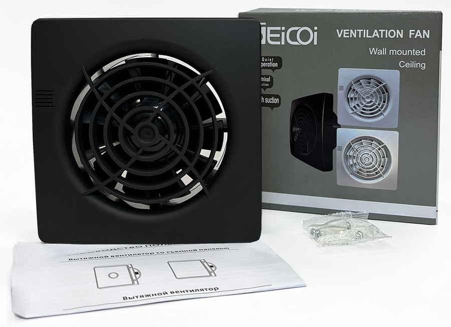 Seicoi SMPS04-01 Black вытяжка для ванной диаметр 100 мм