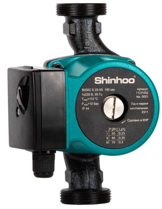 SHINHOO BASIC S 25-6S 180 1x220V циркуляционный насос