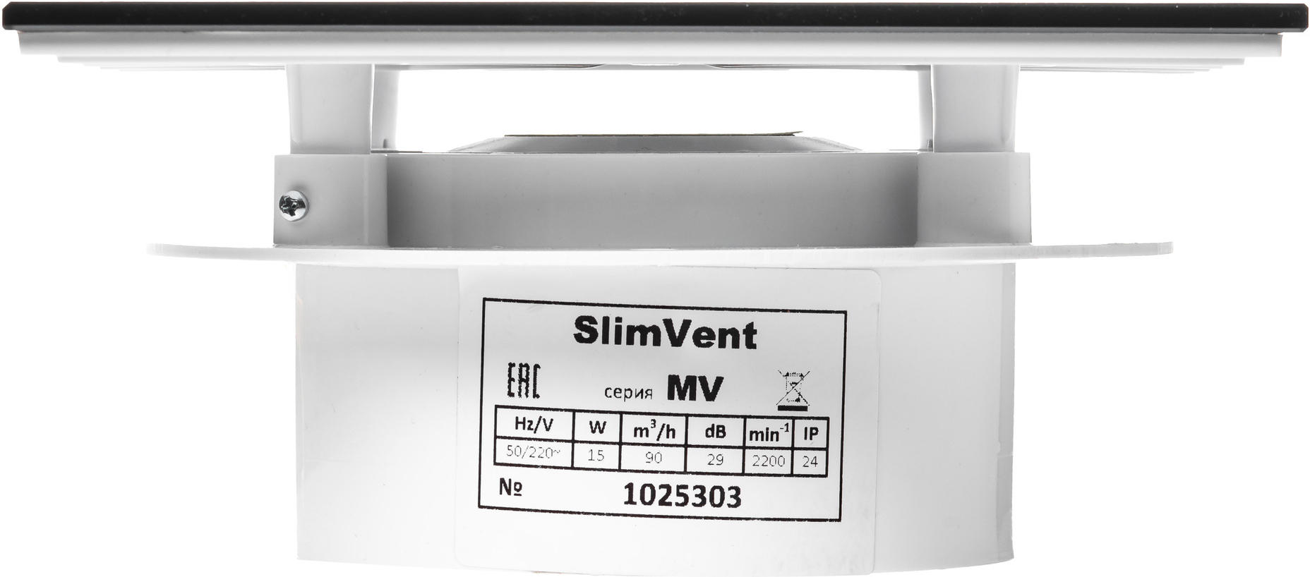 SlimVent МV 100, металл, нержавеющая сталь, шлифованный вытяжка для ванной диаметр 100 мм