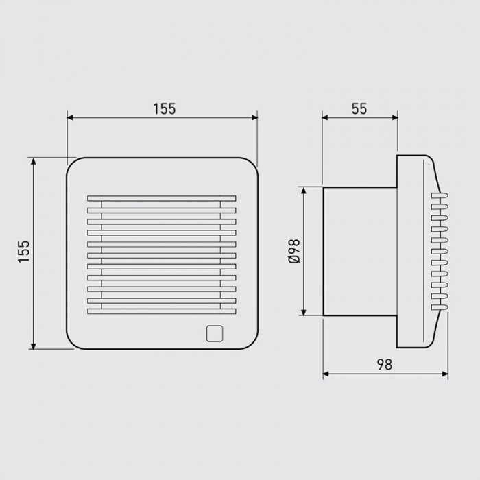 Soler & Palau EDM 100 VM *230V 50* с решеткой прямоугольный вытяжной вентилятор