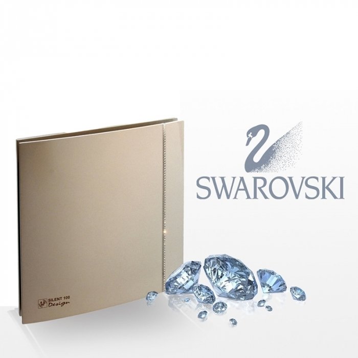 Soler & Palau SILENT-100 CZ CHAMPAGNE SWAROVSKI DESIGN (230V 50) накладная электрическая вытяжка для ванной