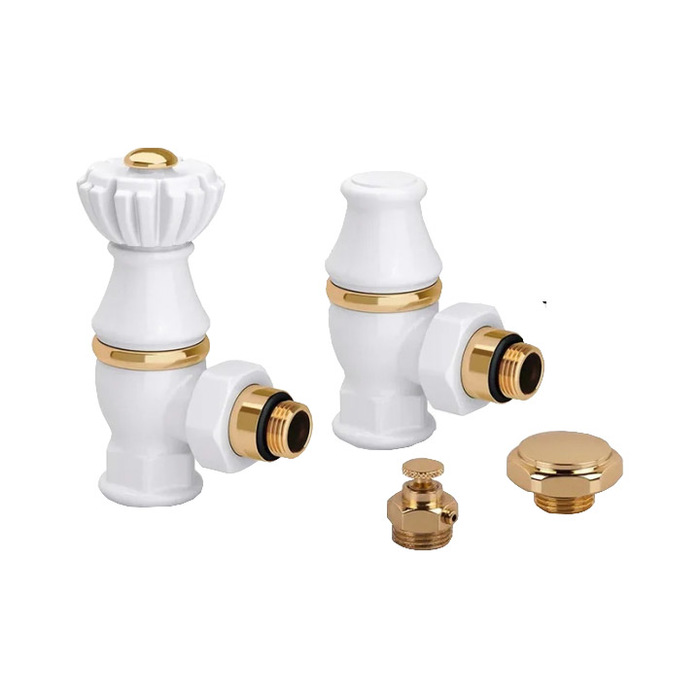 SR Rubinetterie Liberty 1/2х3/4 угловой белый RAL9010 комплект вентилей для радиаторов