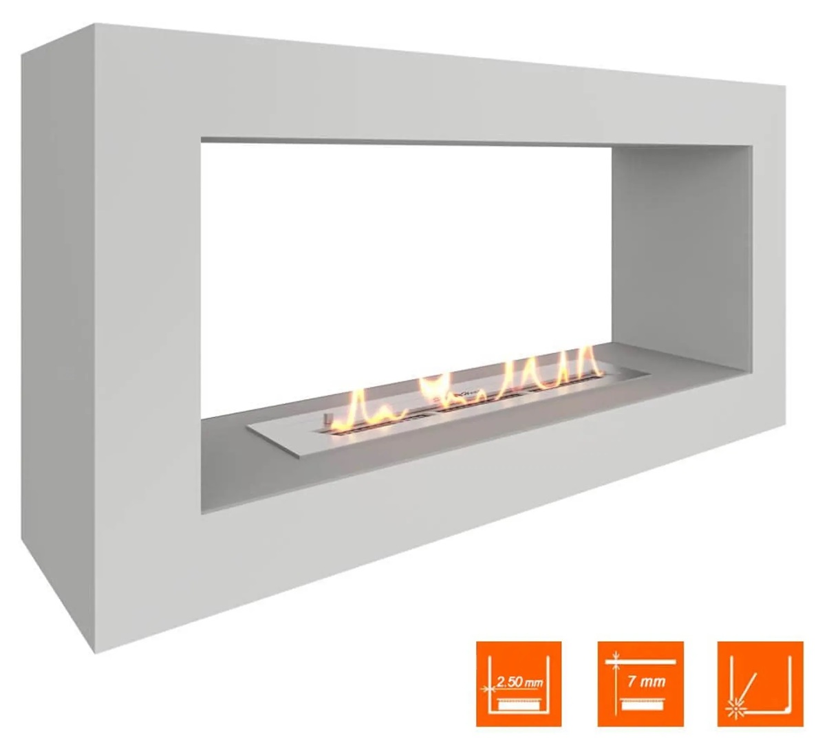 SteelHeat FRAME ONE 900 белый напольный биокамин