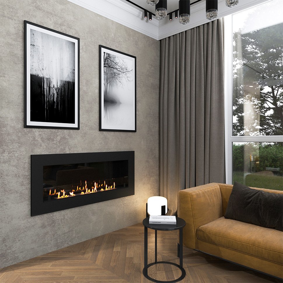SteelHeat GRAND 1500 LITE встраиваемый настенный биокамин