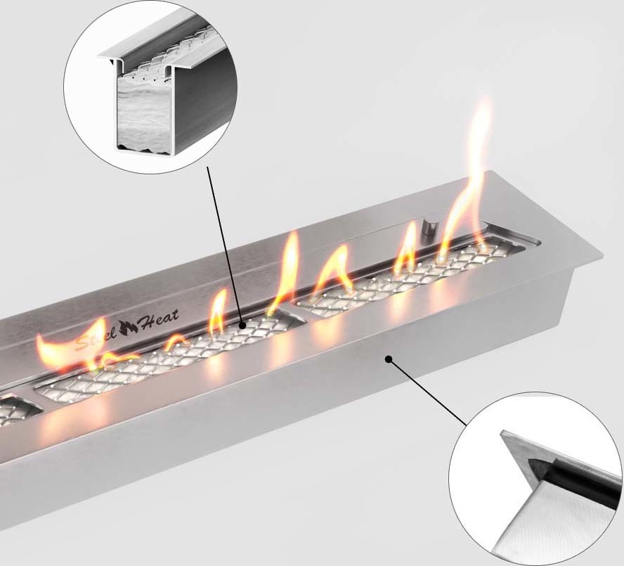 SteelHeat Leader 700 левый угловой настенный биокамин