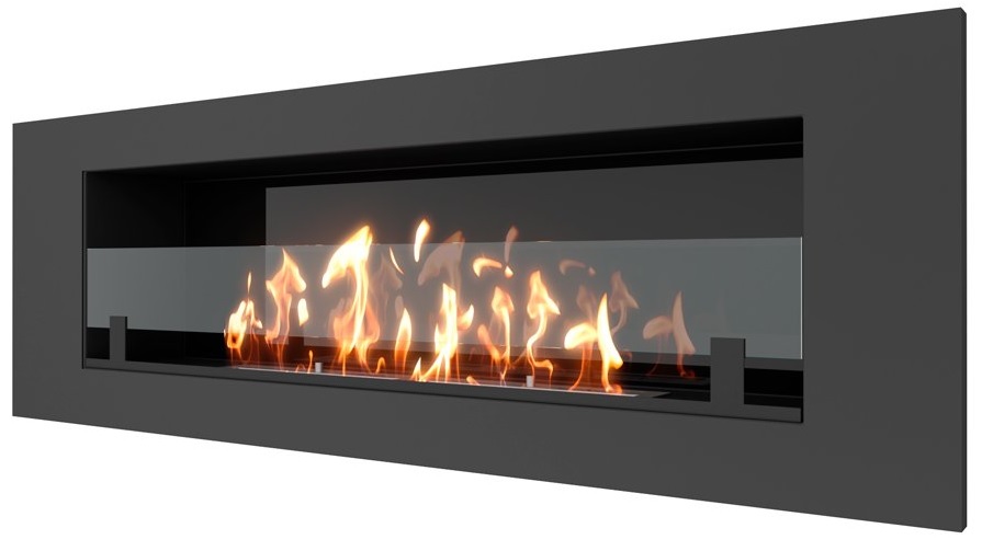 SteelHeat LONG 1200 LITE Small встраиваемый Стекло + Стемалит настенный биокамин