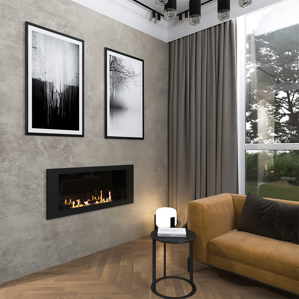 SteelHeat LONG 1200 LITE встраиваемый настенный биокамин