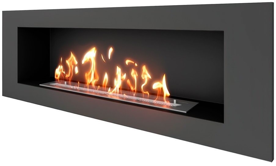 SteelHeat LONG 1200 Small встраиваемый настенный биокамин