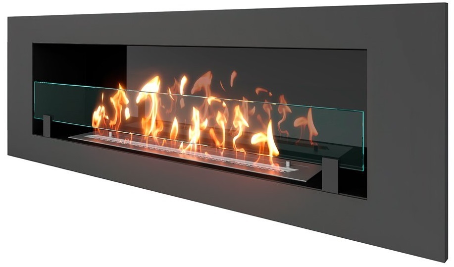 SteelHeat LONG 1200 Small встраиваемый настенный биокамин
