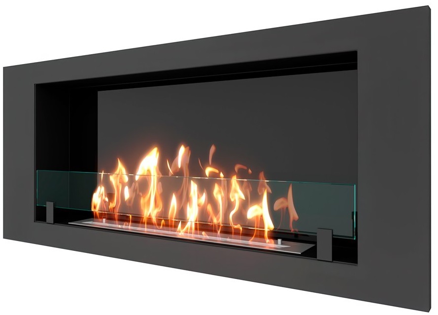 SteelHeat LONG 1200 встраиваемый Стекло + Стемалит настенный биокамин