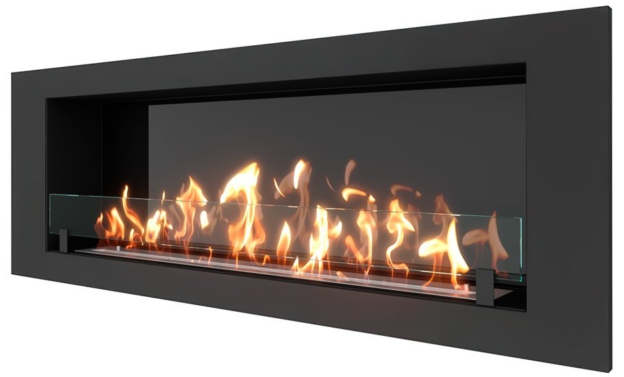 SteelHeat LONG 1500 XL встраиваемый Стекло + Стемалит настенный биокамин