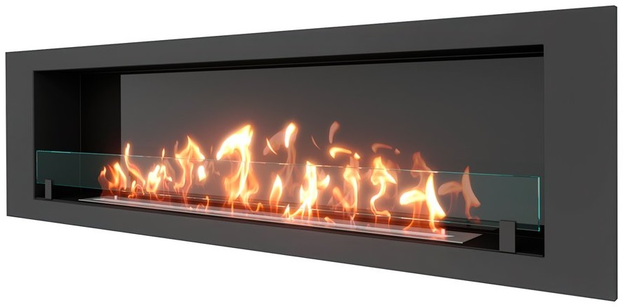 SteelHeat LONG 1800 встраиваемый Стекло + Стемалит настенный биокамин