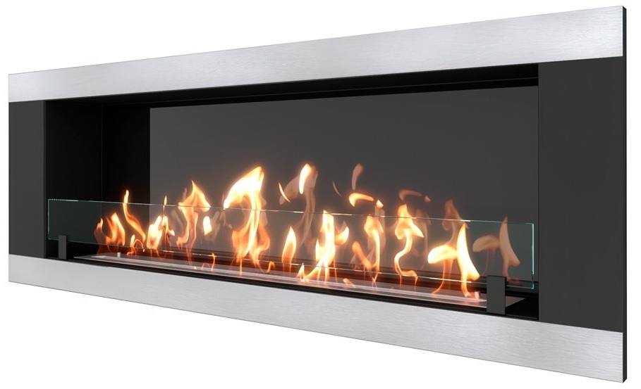 SteelHeat LONG-H 1500 XL встраиваемый Стекло + Стемалит настенный биокамин