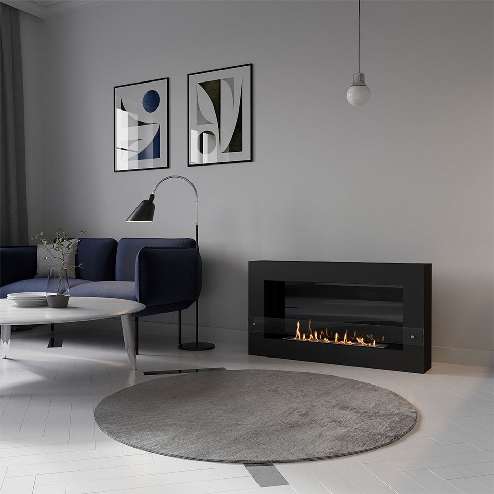 SteelHeat WALL GRAND 1200 черный настенный биокамин
