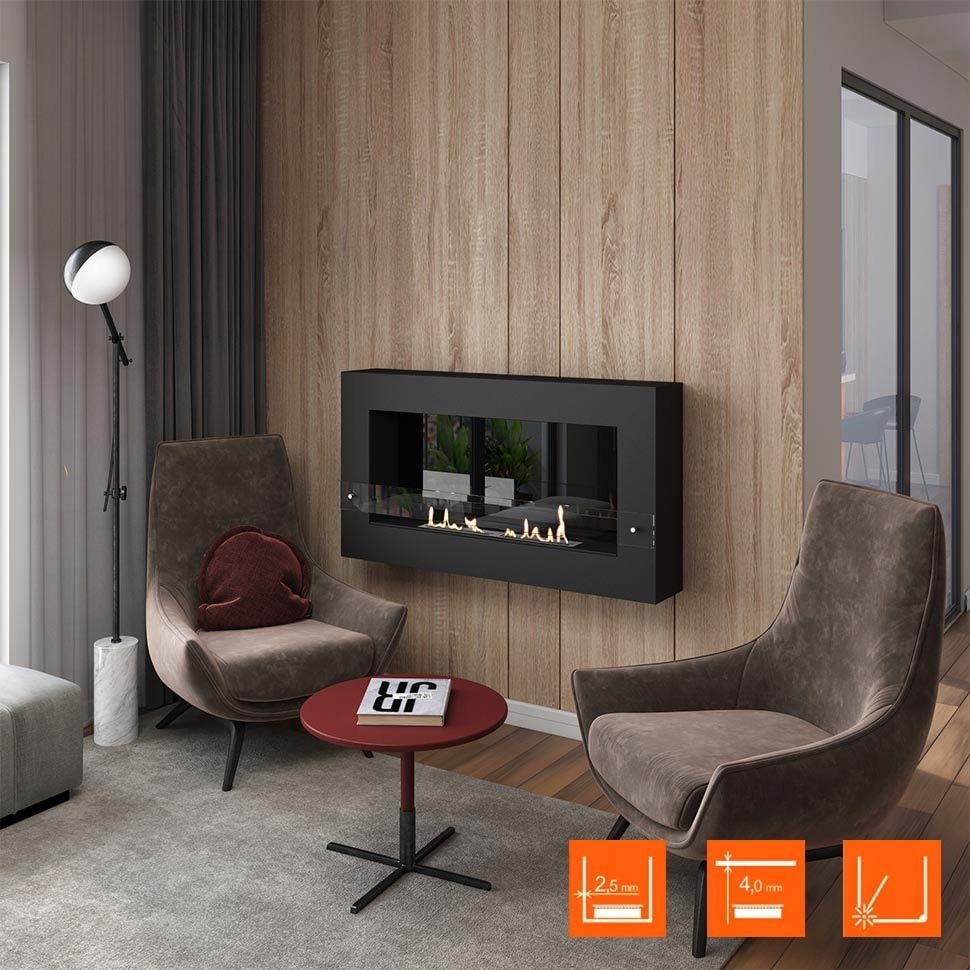 SteelHeat WALL GRAND 1200 LITE черный настенный биокамин