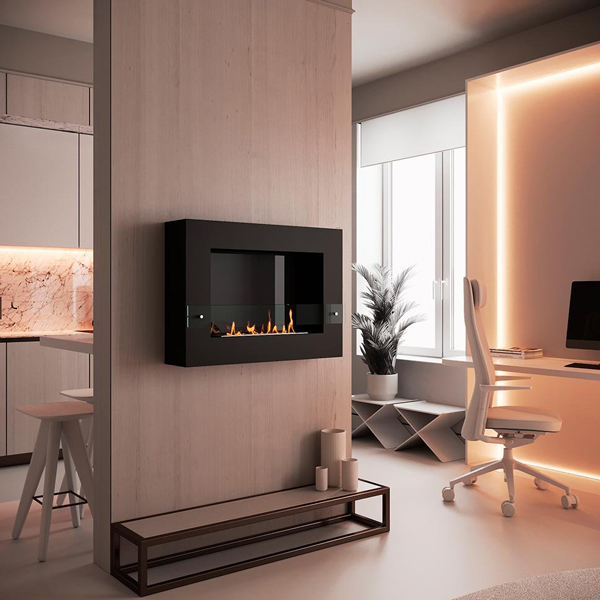 SteelHeat WALL GRAND 900 черный Стекло настенный биокамин