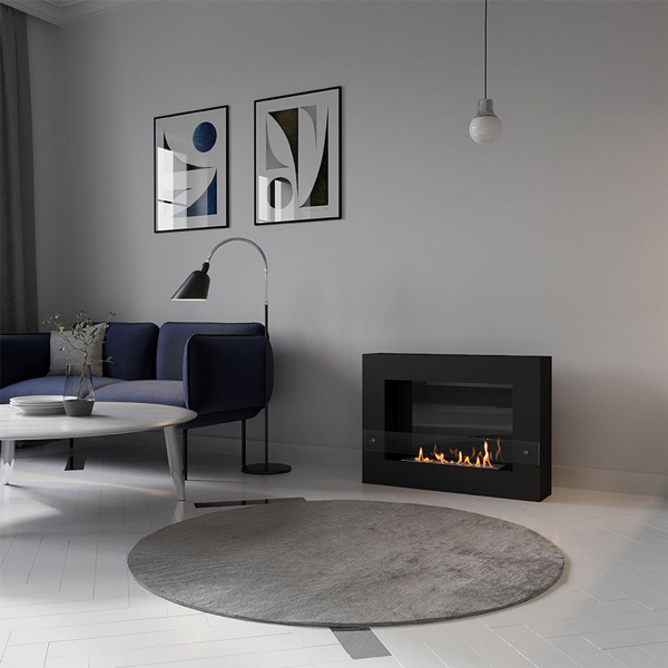 SteelHeat WALL GRAND 900 черный Стекло настенный биокамин