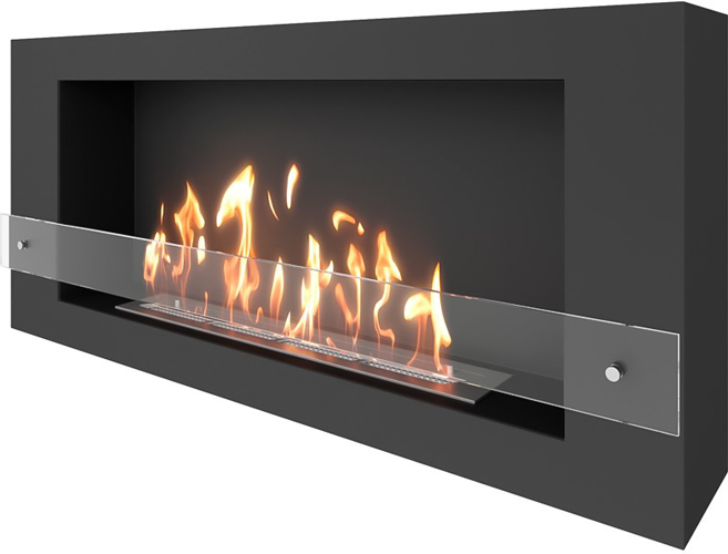 SteelHeat WALL LONG 1200 черный Стекло настенный биокамин