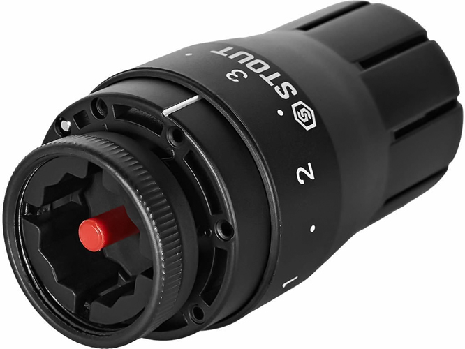 STOUT Design черная, жидкостная M30x1,5 головка термостатическая