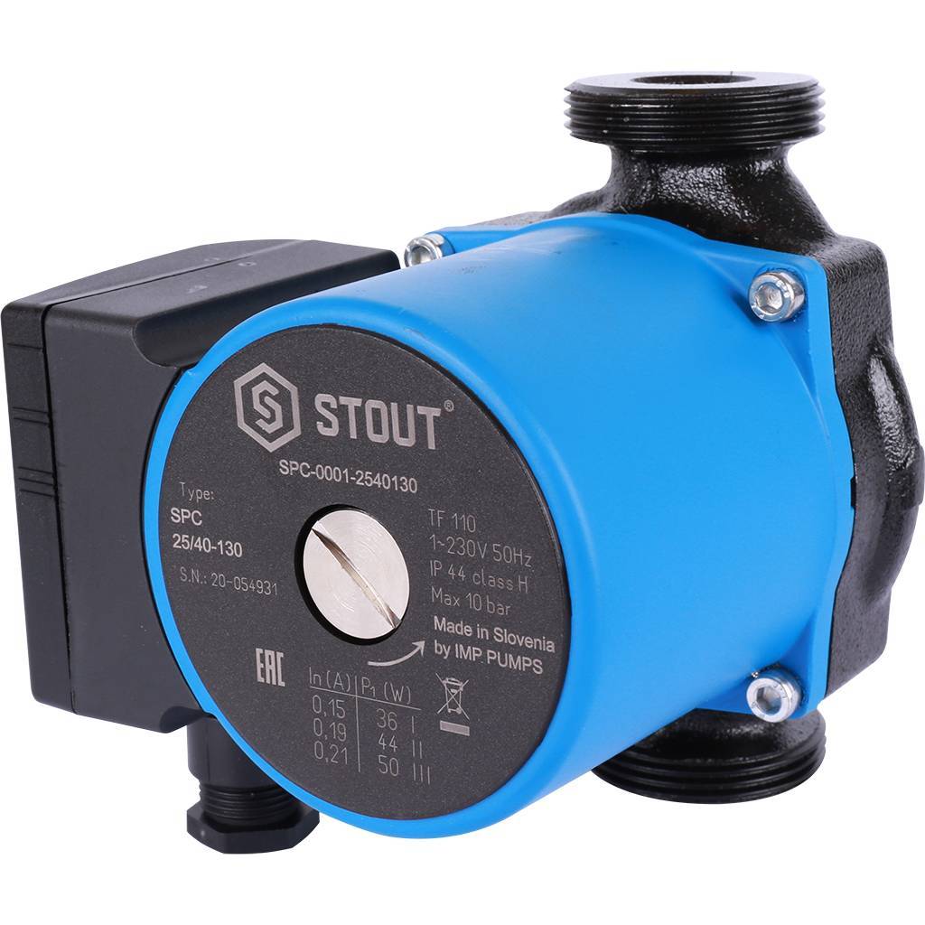 STOUT Насос циркуляционный 25/40-130 мм циркуляционный насос