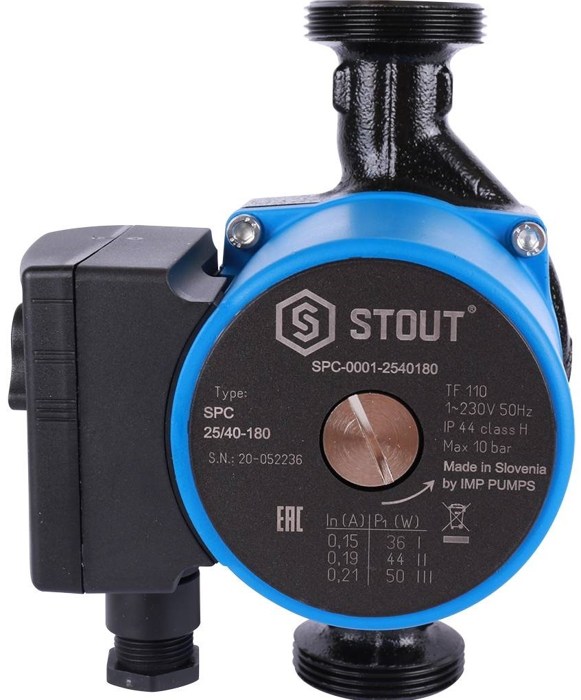 STOUT Насос циркуляционный 25/40-180 циркуляционный насос