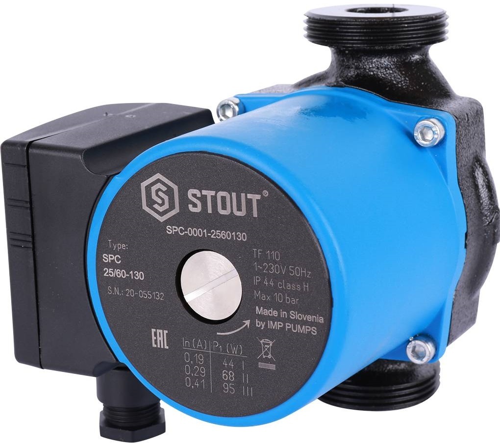 STOUT Насос циркуляционный 25/60-130 мм циркуляционный насос