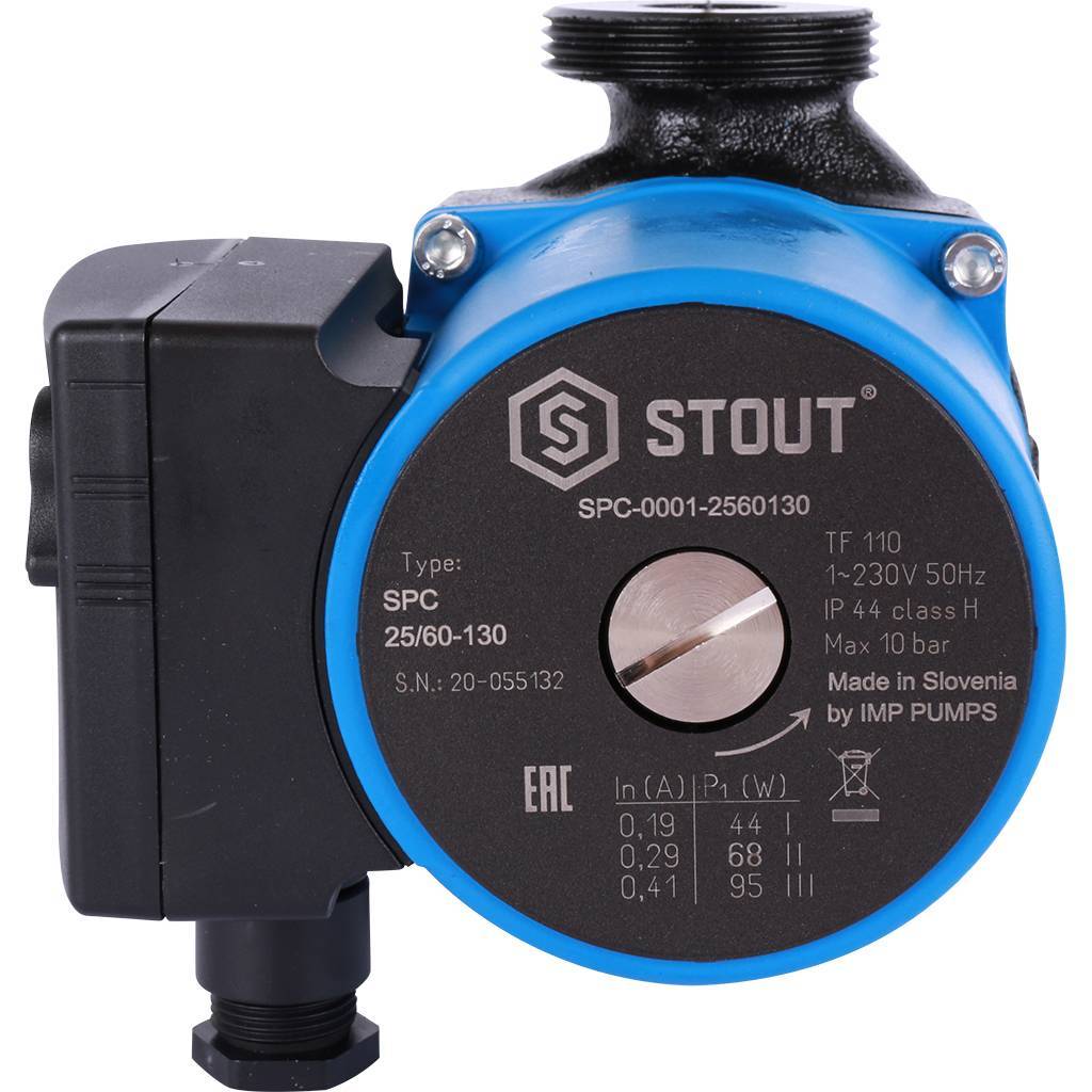 STOUT Насос циркуляционный 25/60-130 мм циркуляционный насос
