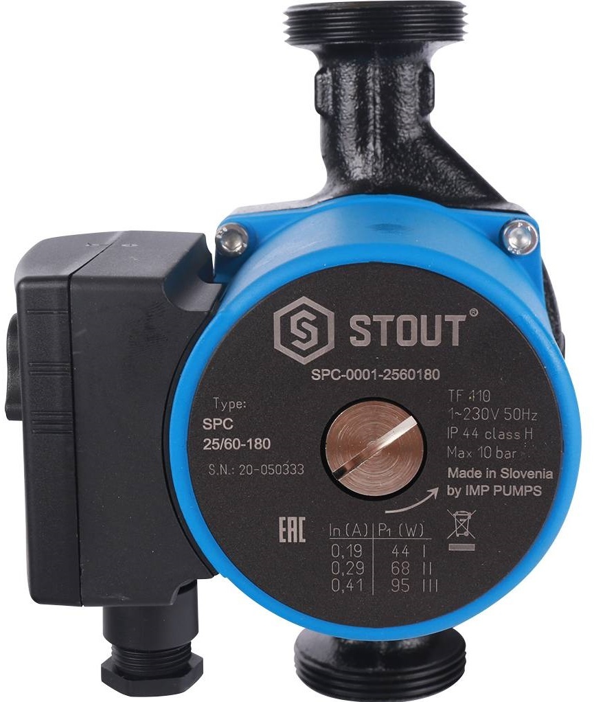 STOUT Насос циркуляционный 25/60-180 циркуляционный насос