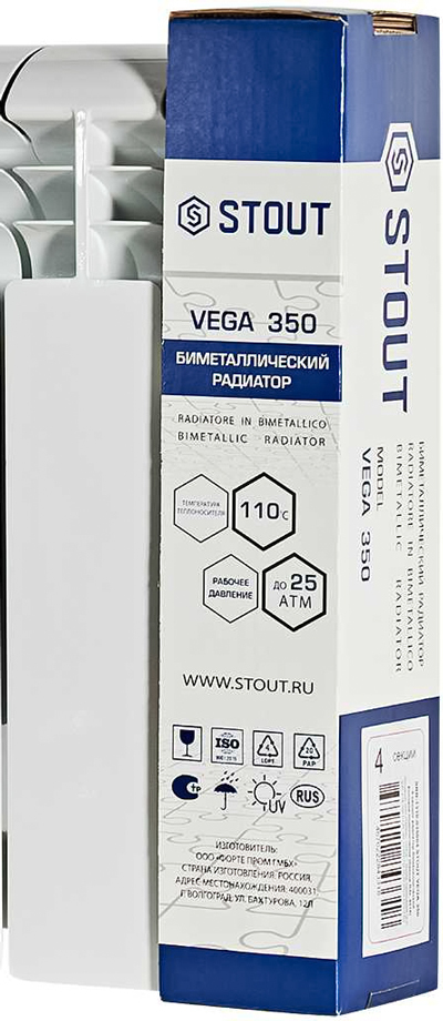 STOUT VEGA BM 350 10 секций биметаллический радиатор