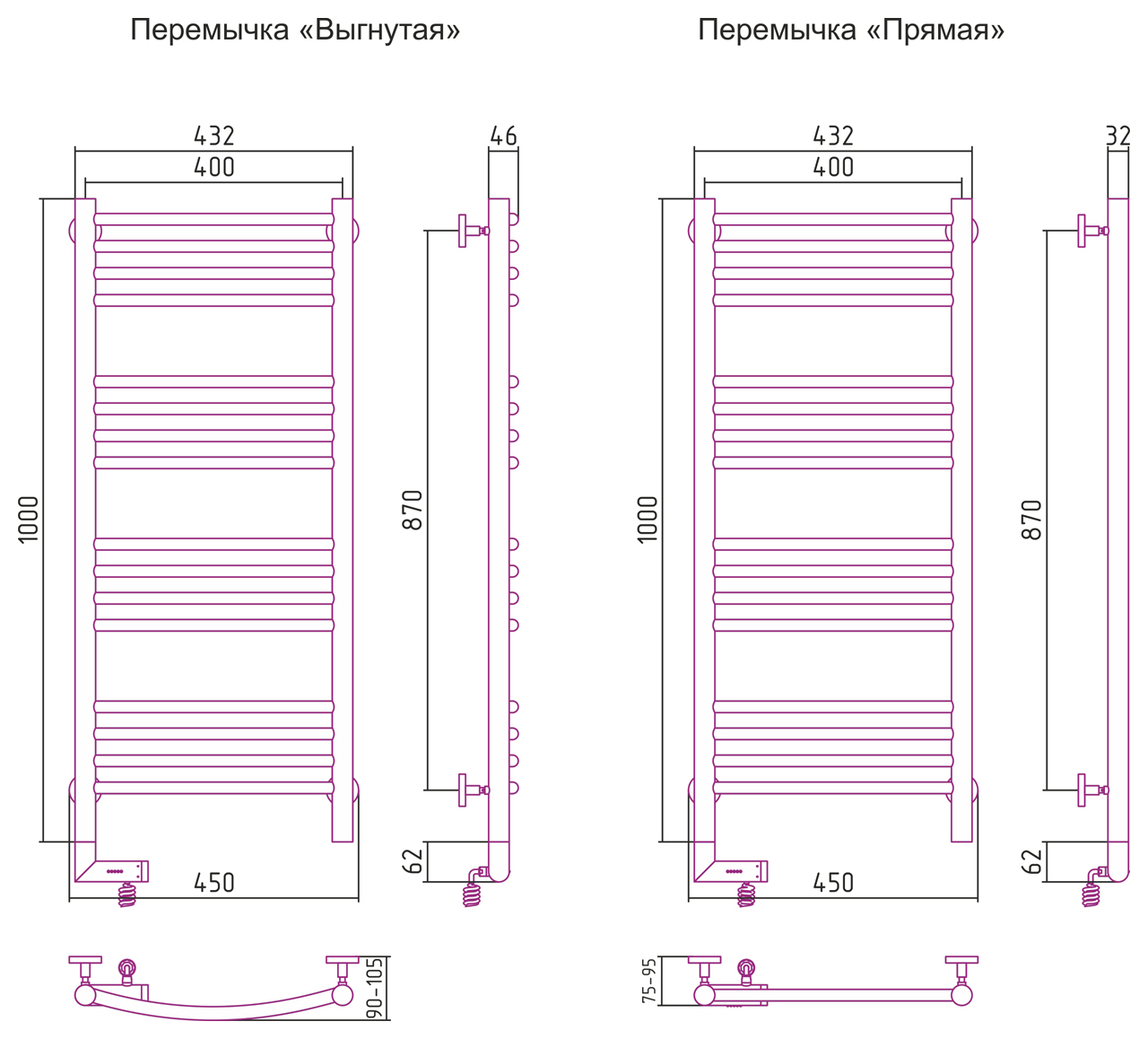 Сунержа Богема 2.0 1000х400 электрический полотенцесушитель лесенка