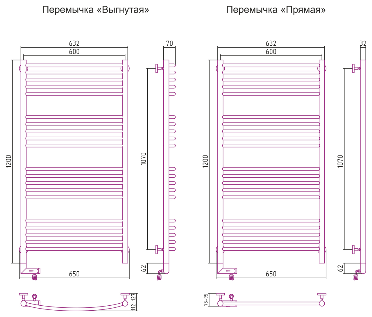 Сунержа Богема 2.0 1200х600 электрический полотенцесушитель лесенка
