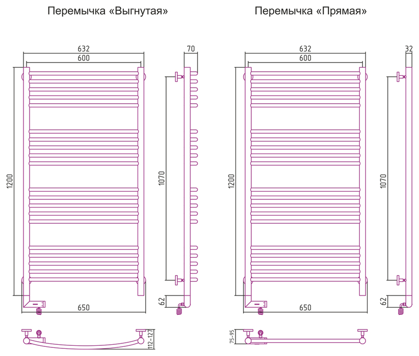 Сунержа Богема 2.0 1200х600 (00-5202-1260) электрический полотенцесушитель лесенка