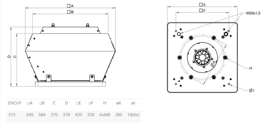 Systemair DVCI 315E-P EC вентилятор